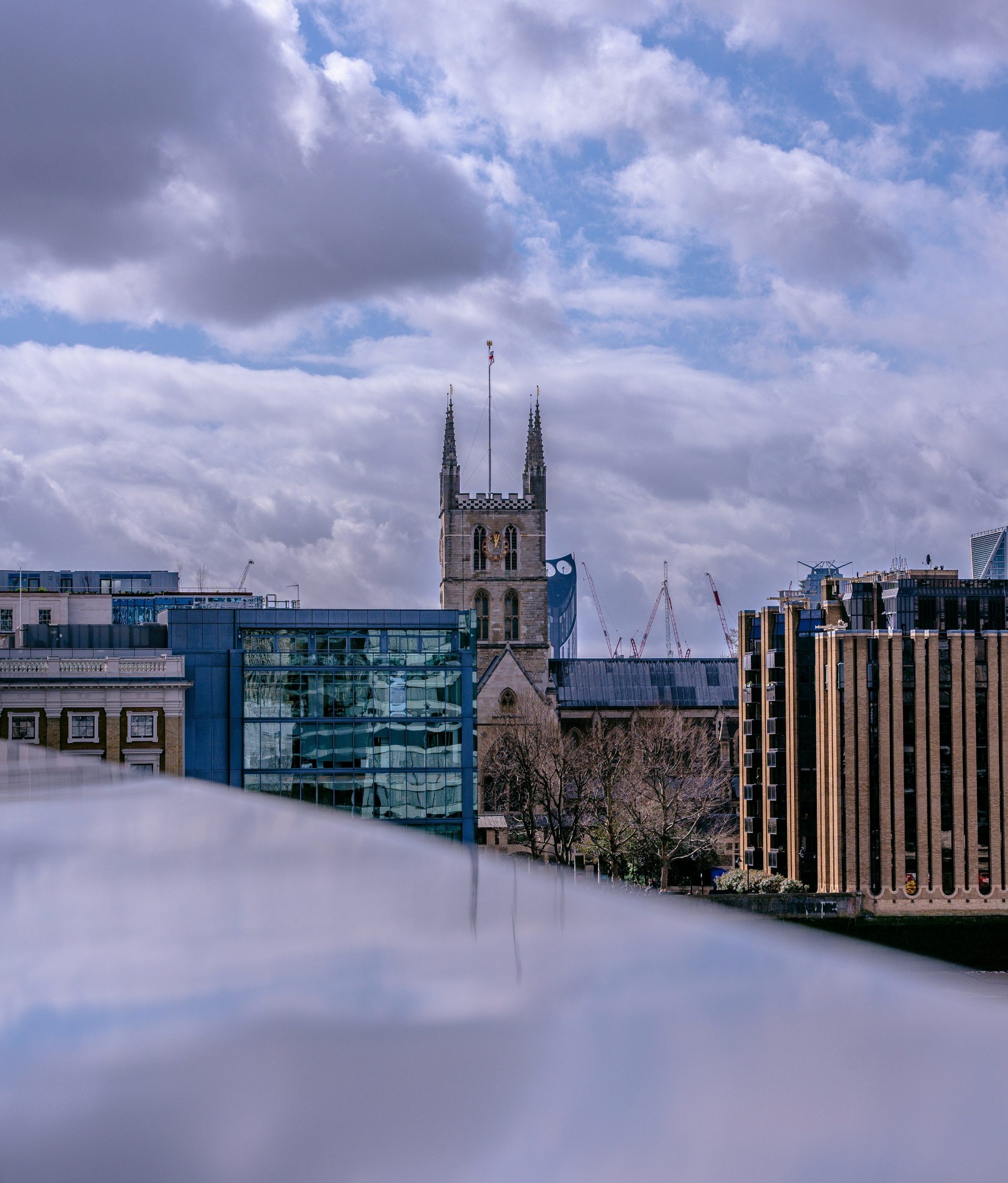 a view of a city from a rooftop